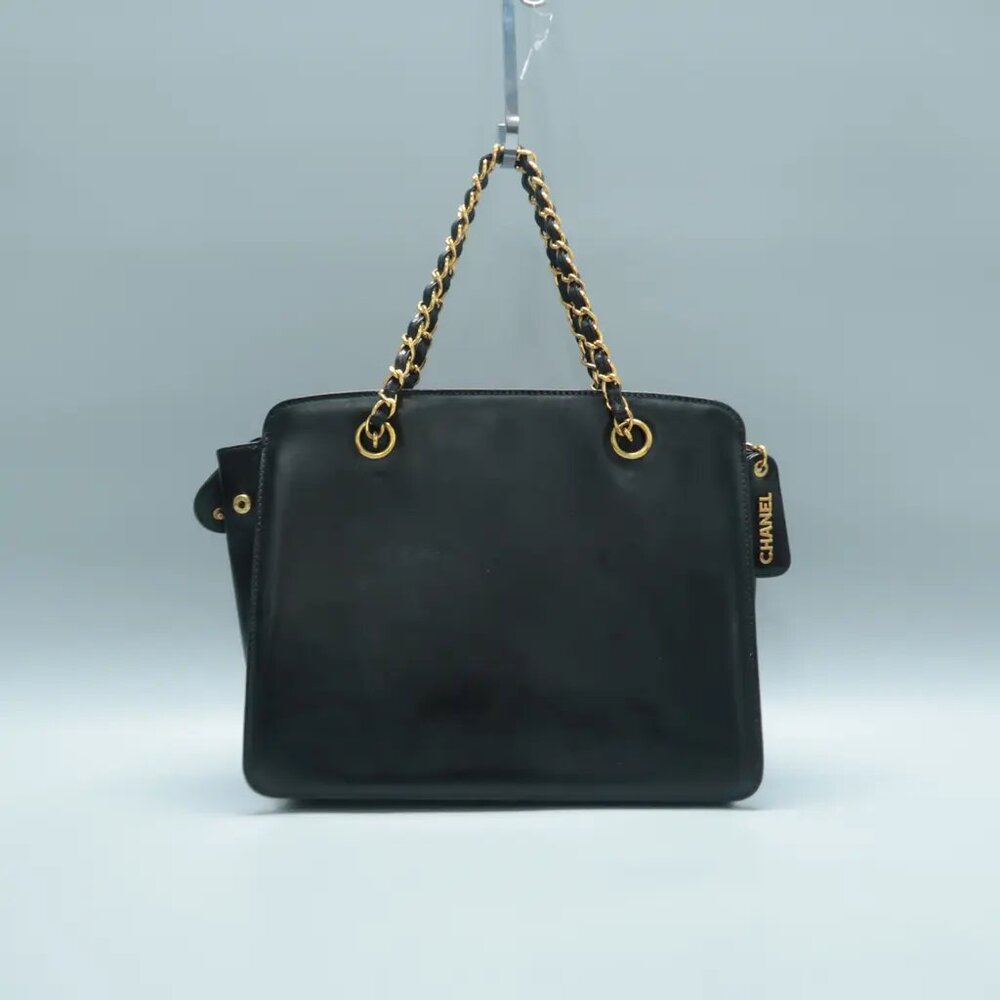 100% Authentic CHANEL  Black Leather Satchel 922-113024 - Picture 3 of 12
